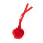 Red Faux Fur Pom Pom 6cm  image number 3