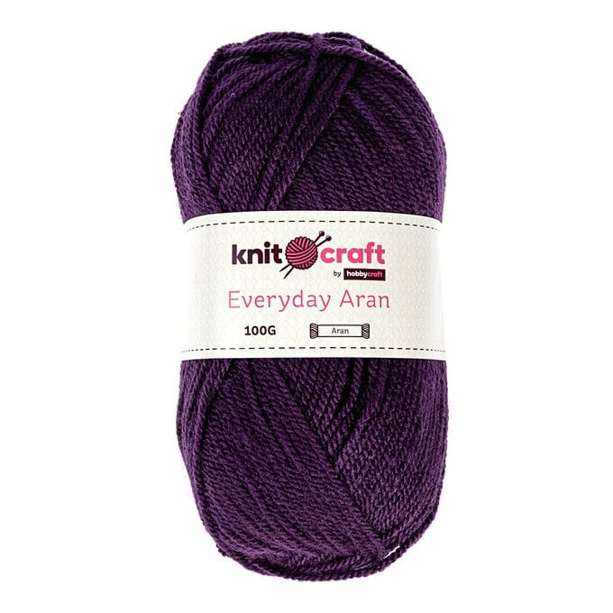 Knitcraft Purple Everyday Aran Yarn 100g  image number 1