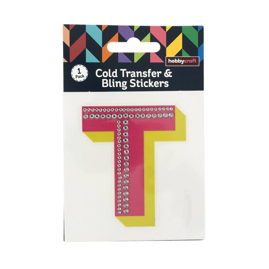 Cold Transfer and Bling Letter T Sticker Set image number 1