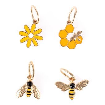 Bee Stitch Marker Charms 4 Pack