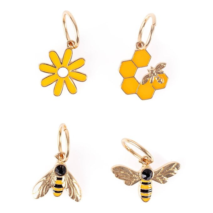 Bee Stitch Marker Charms 4 Pack image number 1