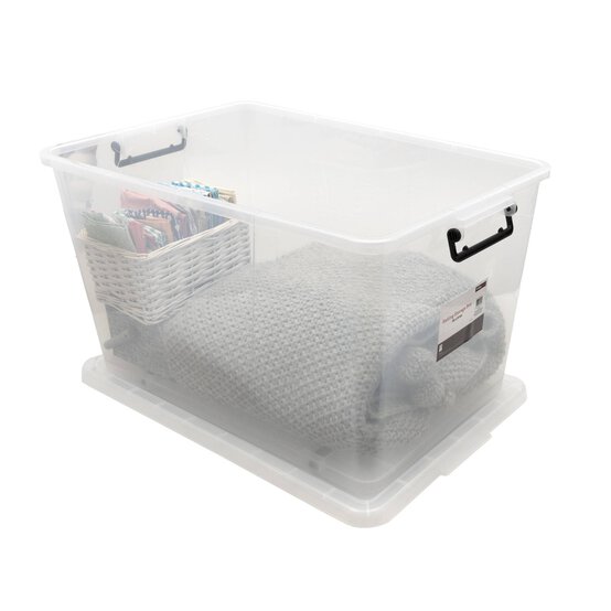 Clear Rolling Storage Box 94 Litres  image number 2