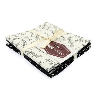 Black and White Print Cotton Fat Quarters 4 Pack