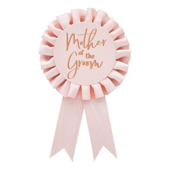 Pink and Rose Gold Mother of the Groom Rosette Badge image number 1
