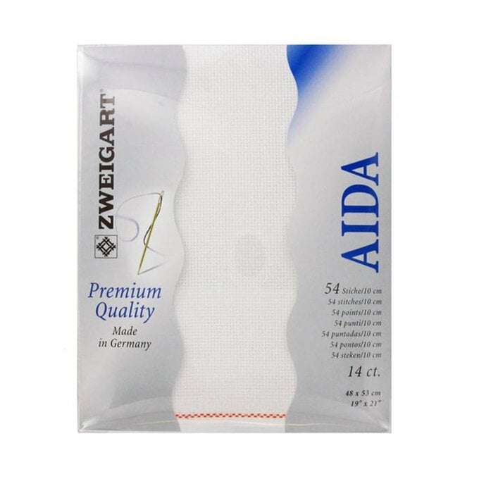 Zweigart Premium Quality White 14 Count Aida Fabric image number 1