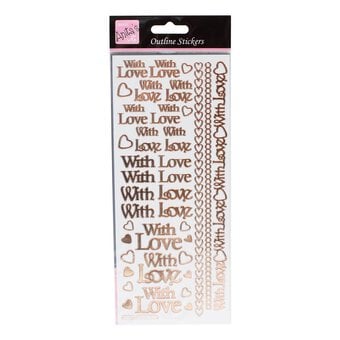 Anita's Rose Gold With Love Outline Stickers
