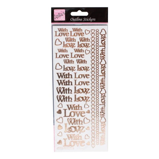 Anita's Rose Gold With Love Outline Stickers image number 1