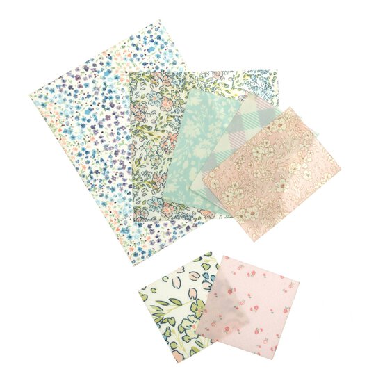 Pastel Flower Iron-On Fabric Patches 7 Pack image number 1