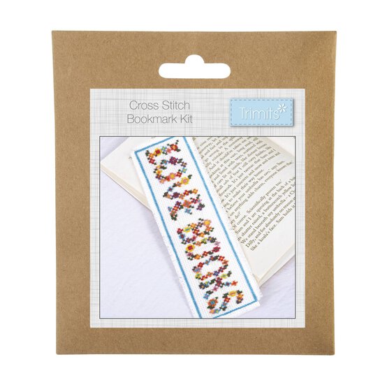 Trimits Floral Books Cross Stitch Bookmark Kit image number 1