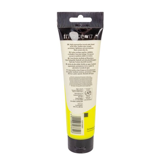 Daler Rowney System 3 Fluorescent Yellow Acrylic Paint 150ml image number 1