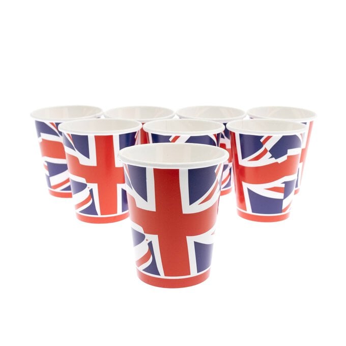 Union Jack Flag Cups 250ml 8 Pack image number 1