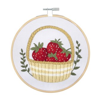 Trimits Strawberries Embroidery Hoop Kit