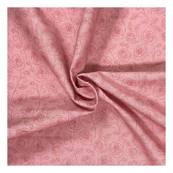 Dusky Pink Cotton Rose Blender Fabric by the Metre
