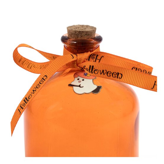 Orange Ghost Potion Bottle with Cork Top 13cm image number 3