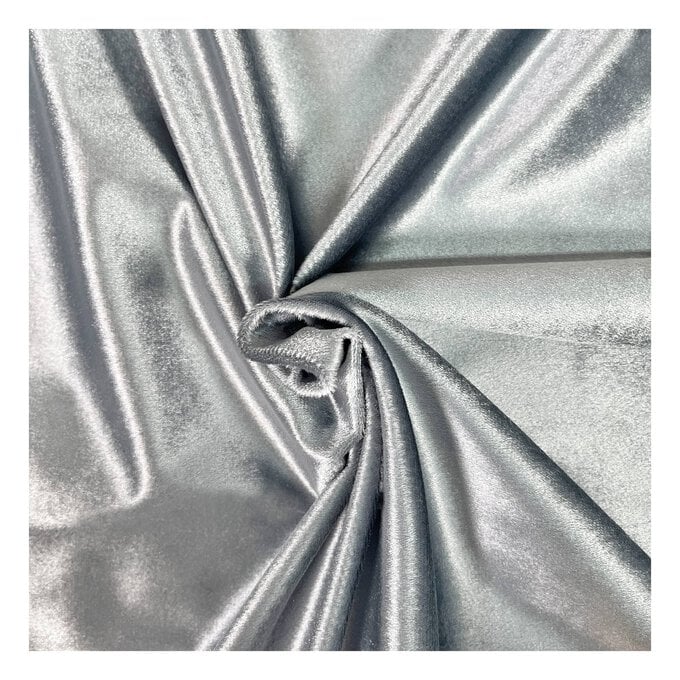 Light Grey Polyester Belissimo Velvet Fabric by the Metre image number 1