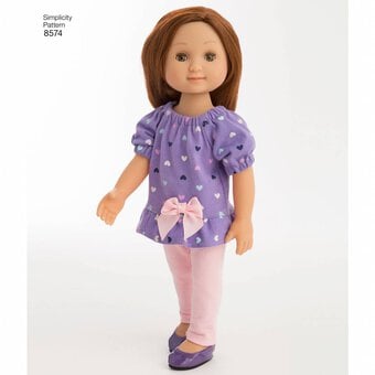 Simplicity Doll Clothes Sewing Pattern 8574 image number 6