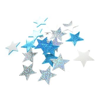 Holographic Star Foam Stickers 25 Pack