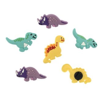 Dino Silicone Accessory Charms 6 Pack