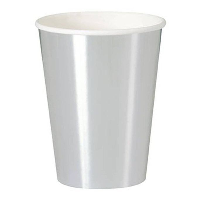 Silver Foil Paper Cups 8 Pack image number 1