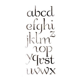 Lowercase Alphabet Stencil 10cm x 25cm 