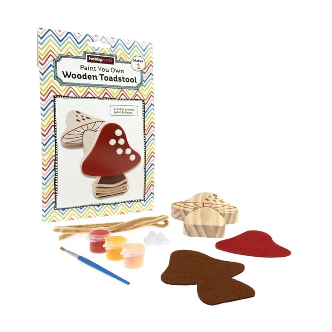 Paint Your Own Wooden Toadstool image number 1