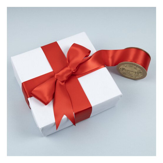 Poppy Red Double-Faced Satin Ribbon 36mm x 5m image number 3