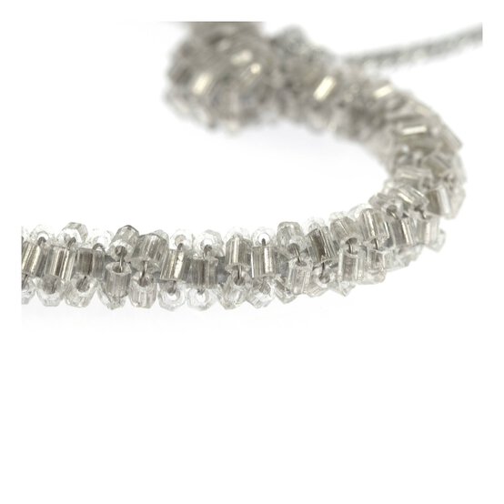 Silver Beaded Hanging Heart 6cm image number 3