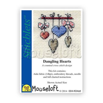 Mouseloft Stitchlets Dangling Hearts Cross Stitch Kit