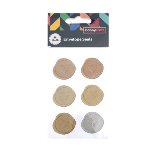 Metallic Heart Envelope Seal Stickers 6 Pack image number 3