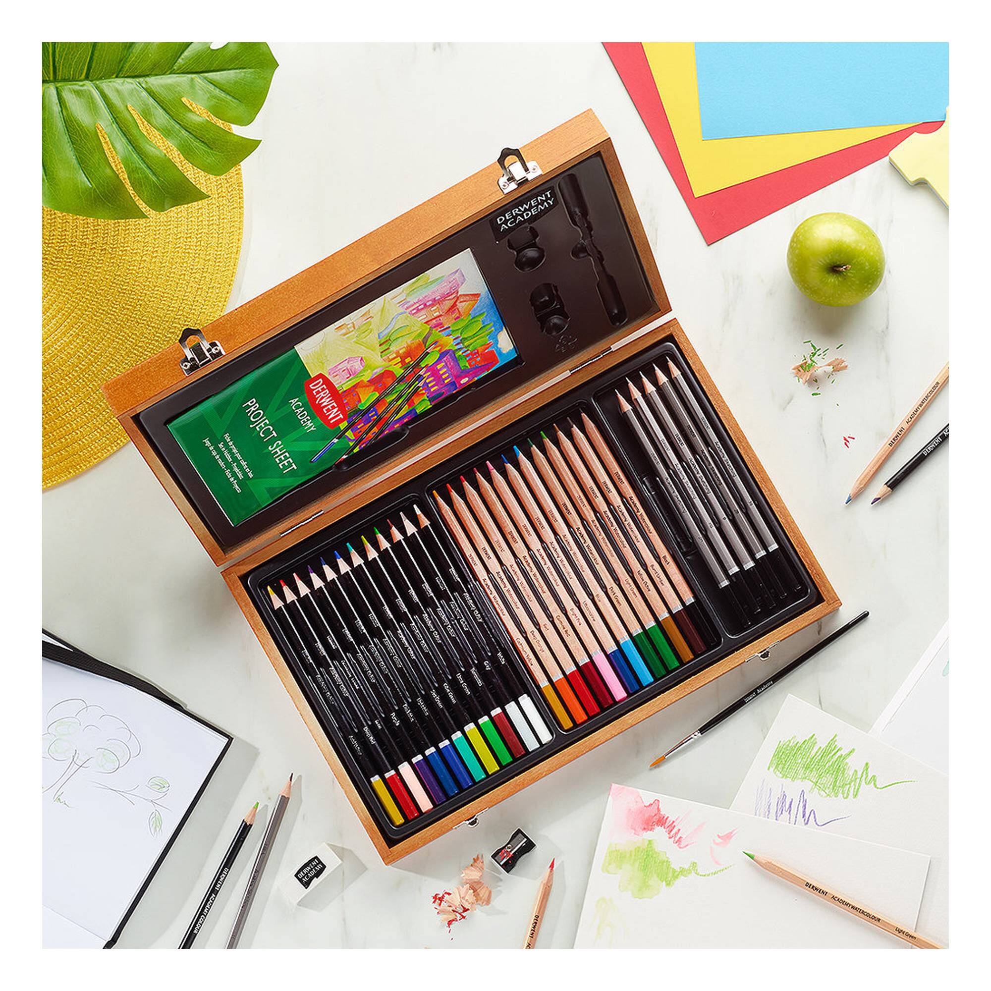Derwent Academy Art Pencils Wooden Box Set Hobbycraft