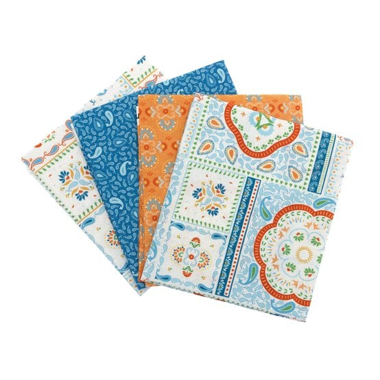 Island Haven Blue Cotton Fat Quarters 4 Pack image number 1