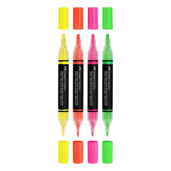 Faber-Castell Neon Shake & Paint Acrylic Marker 4 Pack image number 3