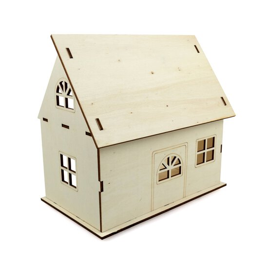 Wooden Dollhouse 17cm x 27cm x 25cm image number 1