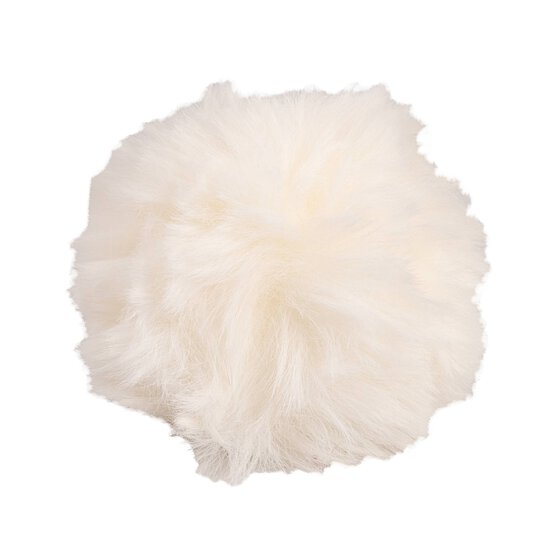 Cream Faux Fur Pom Pom 11cm image number 1