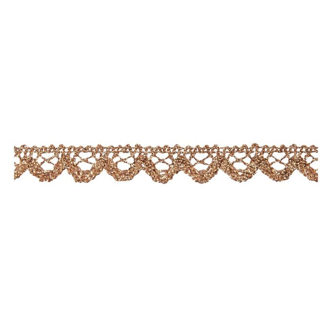 Gold 16mm Metallic Lace Trim by the Metre image number 1