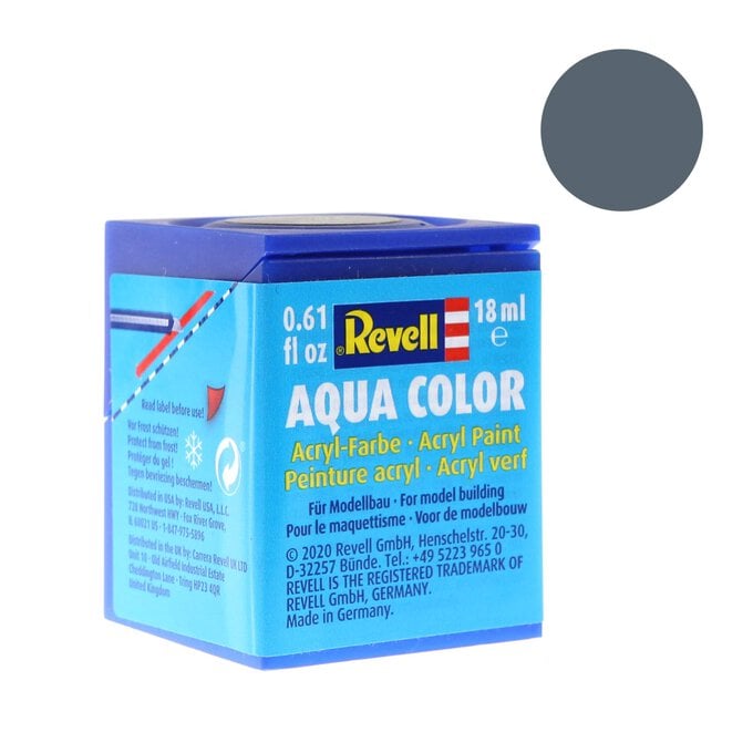 Revell Dark Grey Silk Aqua Colour Acrylic Paint 18ml (378) image number 1