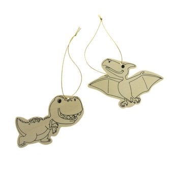 Decorate Your Own Hanging Wooden Dinosaurs 2 Pack