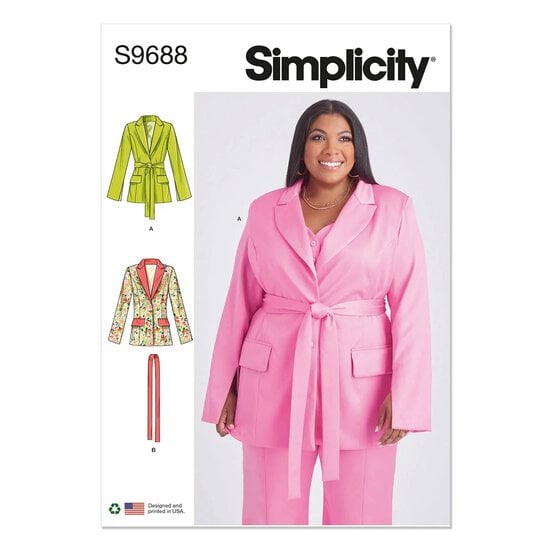 Simplicity Women's Jacket  Sewing Pattern S9688 (W2 20W-28W) image number 1