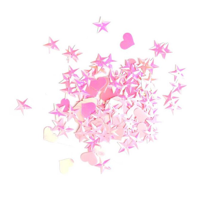 Pink Heart and Star Sequins 20g image number 1