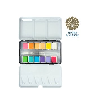 Shore & Marsh Pastel Half Pans Watercolour Set 12 Pack