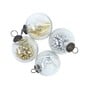Silver and Gold Filled Glass Baubles 10cm  4 Pack image number 2