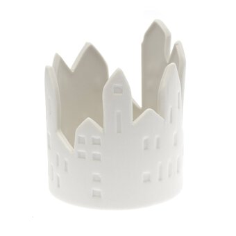 Ceramic House Tealight Holder 10.5cm