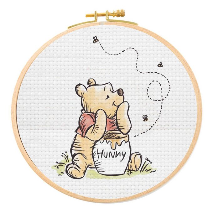 Disney Winnie the Pooh Hunny Cross Stitch Hoop Kit image number 1