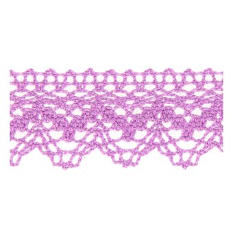 Lilac 25mm Scallop Cotton Lace Trim by the Metre