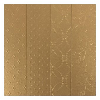 Embossed Gold Card Pack A4 12 Sheets 