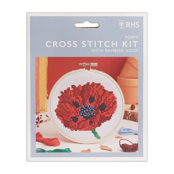 RHS Poppy Cross Stitch Kit 5 Inches