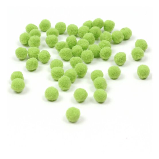 Bright Green Pom Poms 7mm 50 Pack image number 1