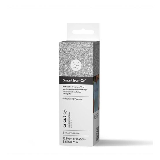 Cricut Joy Silver Glitter Smart Iron-On 5.5 x 19 Inches image number 1