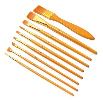 Gold Taklon Brush Set 10 Pack image number 2