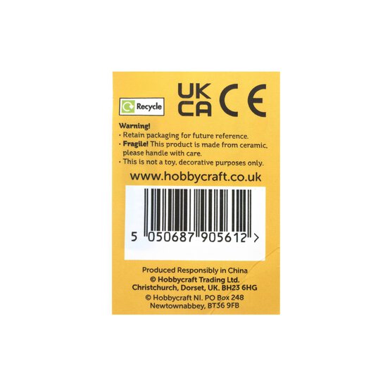 Hanging Ceramic Sitting Bunny Decoration 8cm image number 5